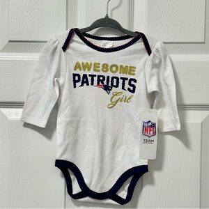 New England Patriots Baby Girl Long Sleeve Onesie 3-6 months NFL NWT